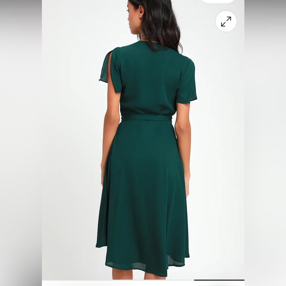 Lulus Deep Green Midi Dress - Picture 2 of 9